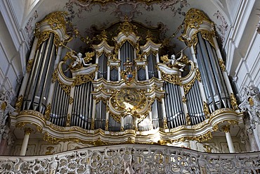 Organ, baronial church, Amorbach, Hesse, Germany