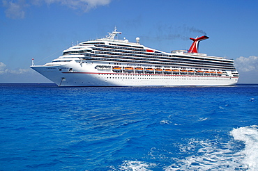 Passenger ship at the coast of Cozumel, Yucatan Peninsular, Mexico