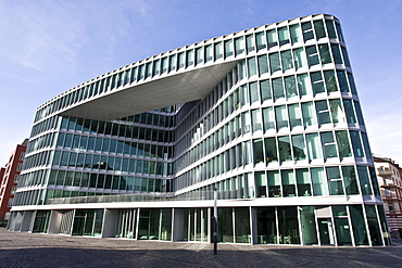 Westhafen Tower, designed by Schneider and Schumacher architectural firm, winner of the 2004 German urban architectural prize, Frankfurt, Hesse, Germany, Europe