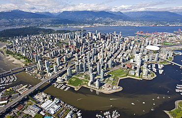 North False Creek and West End, Granville St, Vancouver, British Columbia, Canada, North America