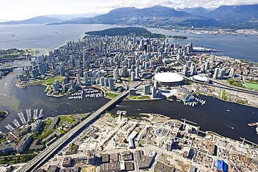 Vancouver Island with B.C. Place Stadium Vancouver, British Columbia, Canada, North America