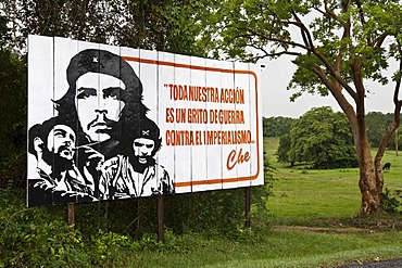 Street sign of Che Guevara, Vinales, Cuba, Caribbean