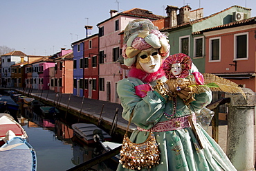 Person wearing mask, Carnival in Venice, Venice, Italy, Europe