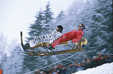 Schnablerrennen in Gaissach - sledge racing Upper Bavaria Germany