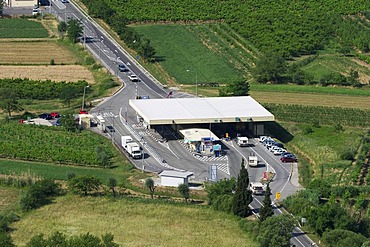 Border station Slovenia - Kroatia at the Adriatic coast