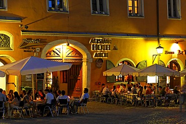 Haidplatz square in Regensburg, Upper Palatinate, Bavaria, Germany