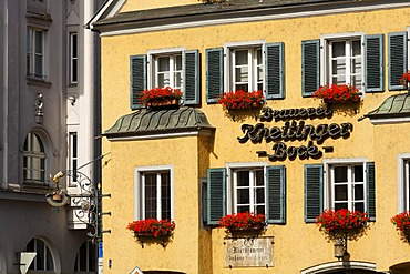 Brewery Kneittinger at Arnulfplatz, Regensburg, Upper Palatinate, Bavaria, Germany