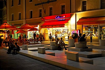 "Ort der Begegnung" place of meeting from Dani Karavan on Neupfarrplatz, Regensburg, Upper Palatinate, Bavaria, Germany