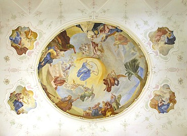 Ceiling paintings in castle church Island of Mainau, Baden-Wuerttemberg, Germany