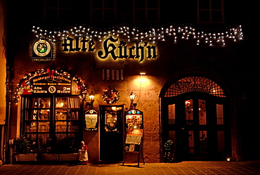 Traditional Franconian bar in the historic centre of Nuremberg, Franconia, Bavaria, Europe