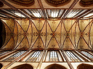 Vault, Marienkirche Church, Luebeck, Schleswig-Holstein, Germany, Europe