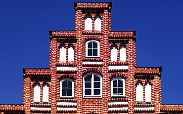 Gothic stepped gable, Lueneburg, Lower Saxony, Germany, Europe