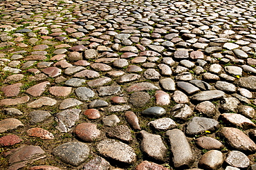 Old cobbled pavement, Lueneburg, Lower Saxony, Germany, Europe