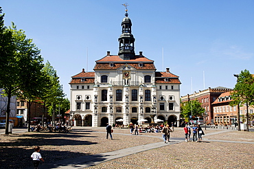 Town Hall and Marktplatz Square, Lueneburg, Lower Saxony, Germany, Europe