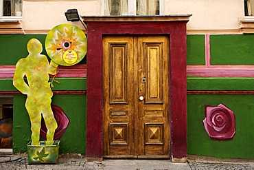 Painted entrance of a house in Berlin-Kreuzberg, Berlin, Germany, Europe