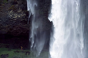 Mountain biker, Seljalandsfoss, Iceland