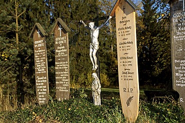 Memorial tablets, Bavarian Forest, Bavaria, Germany