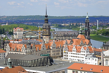 Dresden panorama and castle, Saxony, Germany, Europe