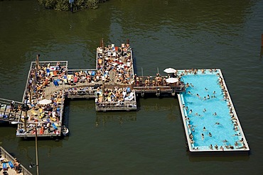 "Badeschiff", "bathing ship", public swimming pool, river Spree, Berlin, Germany