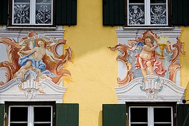 Wall-painting, Oberammergau, Upper Bavaria, Germany, Europe