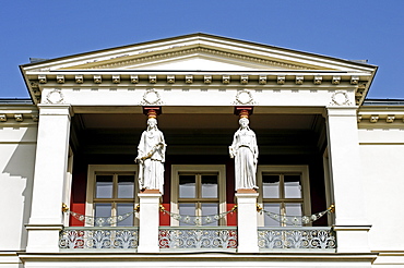 Balcony of a mansion, Potsdam, Brandenburg, Germany, Europe