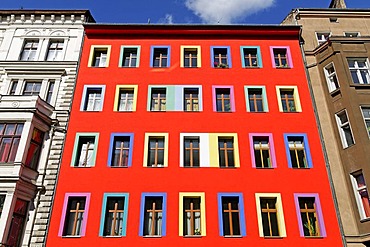 Colourful building in the Kreuzberg district, Berlin, Germany, Europe