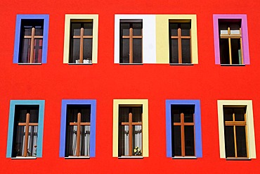 Colourful building in the Kreuzberg district, Berlin, Germany, Europe