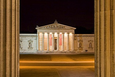 Glyptothek, Koenigsplatz, at night, Munich, Upper Bavaria, Bavaria, Germany