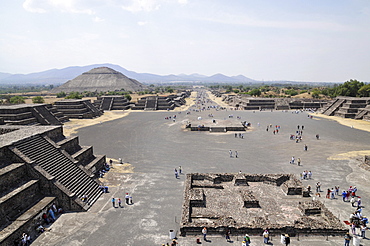 Pyramid of the Sun, Plaza de la Luna, Calzada de los Muertos, Avenue of the Dead, Teotihuacan, Mexico, North America