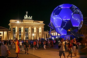 Brandenburg gate with a giant soccer ball during world championchip 2006 Berlin Germany