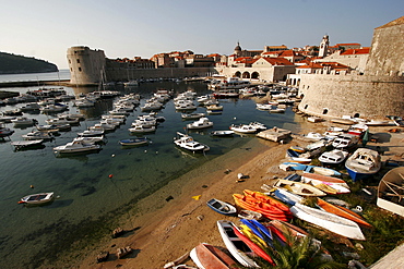 Harbour and old town, Dubrovnik, Croatia, Europe