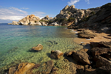 Fantasy beach with strange-looking cliffs at Capo Testa, Sardinia, Italy, Europe