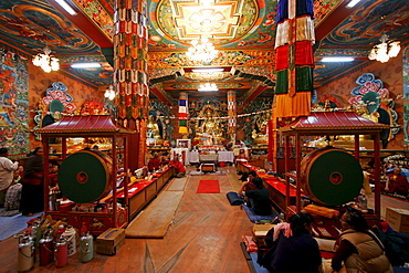 Buddhist monastery at the stupa near Bodnath, Kathmandu, Nepal, Asia