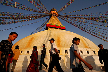 The stupa of Bodnath, Kathmandu, Nepal, Asia