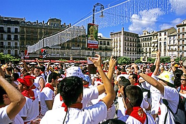 Fiesta in Pamplona with bull race yearly from 06 to 14 of july, Pamplona Spain