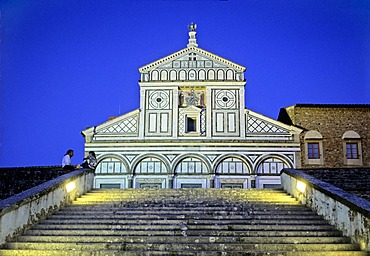 Staircase in front of the San Miniato al Monte Basilica, Florence, Firenze, Tuscany, Italy, Europe