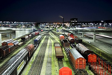 Classification yard at night