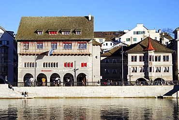 Guild house "Zum Rueden" and guild house "Zur Zimmerleuten", Zurich, Switzerland, Europe