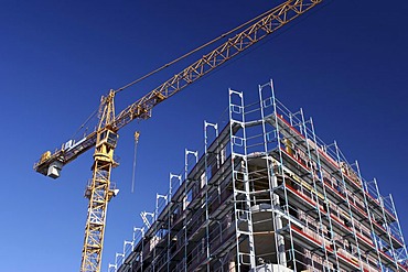 Construction site "Arnulfpark" with crane, Munich, Upper Bavaria, Bavaria, Germany