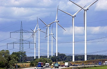 Windpark at the freeway Autobahn A13