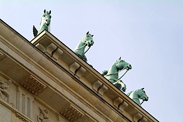 The horses of the Quadriga on the Brandenburg Gate.