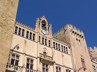 Narbonne, Palais des Archeveques, former medieval bishop palace, today city hall and museum, France, Southern France.