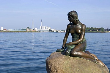 Little mermaid, landmark of Copenhagen, Denmark