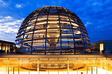 Reichstag dome in the evening, Berlin, Germany