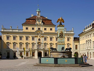 Courtyard Baroque Palace Ludwigsburg, Baden-Wurtttemberg, Germany