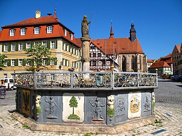 Market square, Feuchtwangen, Middle Franconia, Bavaria, Germany