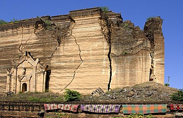 Bottom of the Mantara-gyi-pagoda at Mingun, Myanmar, Burma