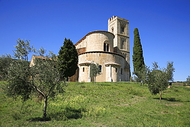 Church and monastery of Sant' Antimo, Tuscany, Italy