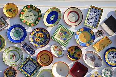 Ceramic seller, facade decoration, near Sagres, Algarve, Portugal