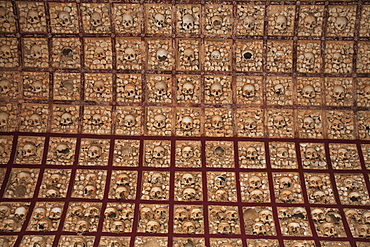 Capela dos Ossos, bone chapel, at the Igreja do Carmo, Carmelite church, Faro, Algarve, Portugal